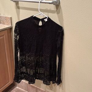 Hinge woman's long sleeve mini lace dress